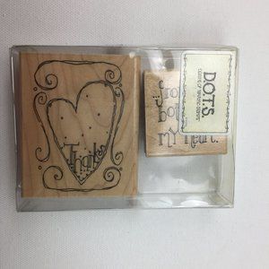 Dots Bottom of My Heart Thanks Set 2 Rubber Stamps S252 Card Making Scrapbook